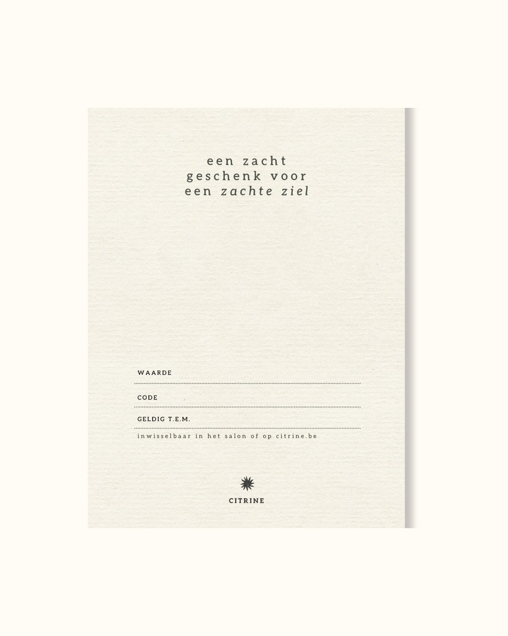 Tastbare Cadeaubon - zelfliefde in je brievenbus