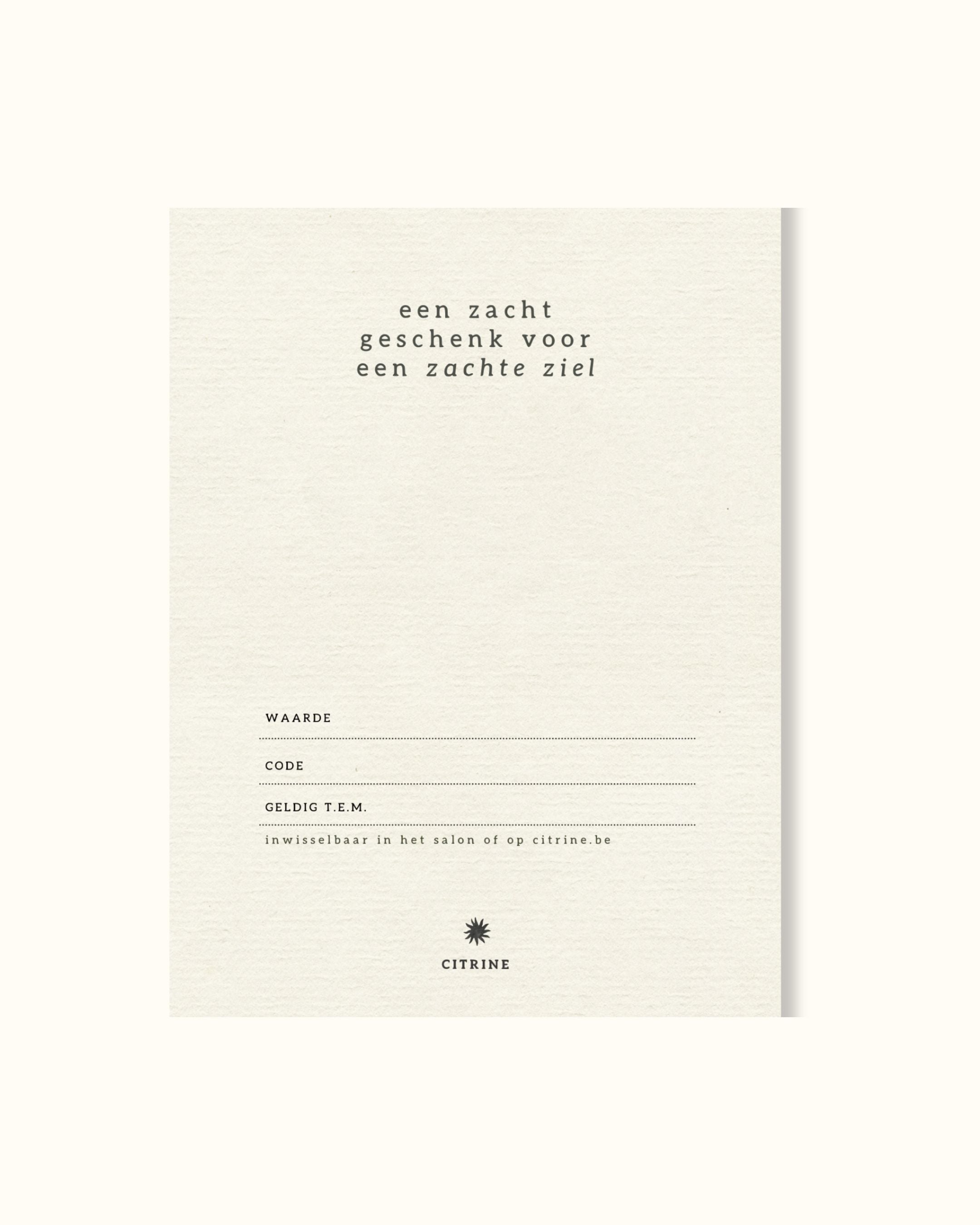 Tastbare Cadeaubon - zelfliefde in je brievenbus